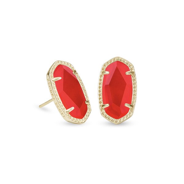 Kendra Scott Gold Red Illusion Ellie Stud Earrings ISU Book Store